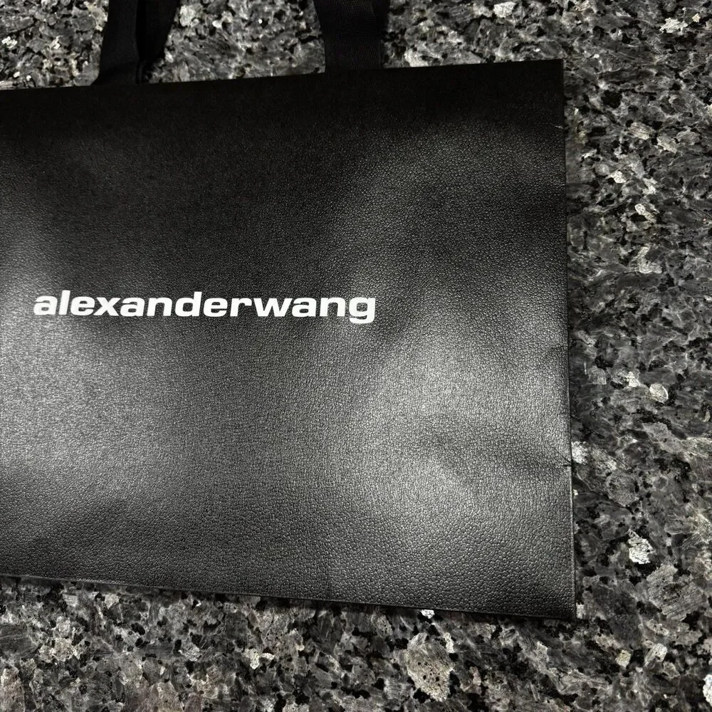 Alexander Wang Black Shopping Gift Empty Paper Bag 16 x 12 x 6